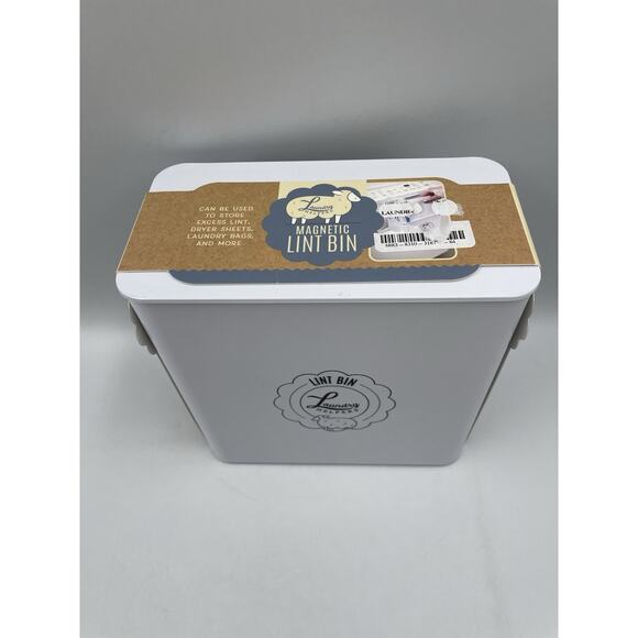 Magnetic Compact Lint Bin Laundry Helper Wall Mounted Metal Lint Box Holder - Picture 2 of 5